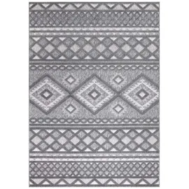 Carpet City In-& Outdoorteppich Santorini 435, 3D-Effekt, Boho-Look", grau Anthrazit B:200cm H:5mm L:290cm, Polypropylen, Teppiche, Teppich, Wetterfest - UV-beständig für Terrasse, Flur,