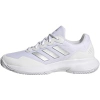adidas Gamecourt 2.0 Tennis Shoes Sneaker, FTWR White/Silver met./FTWR White, 40 2/3