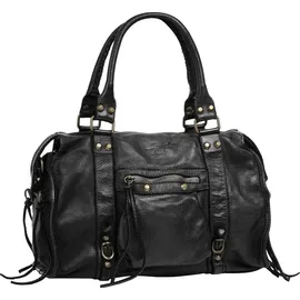 Samantha look Shopper Echt Leder Made in Italy, schwarz | Schwarz