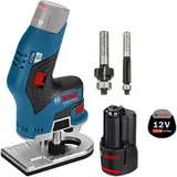 Bosch GKF 12V-8 inkl. 1x 2,0 Ah Akku und 2x Fräser