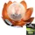 ez solar Dekorative Solar Lotusblüte Metall mit Glaskugel 2x Ersatzakku
