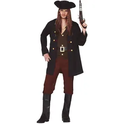 Red Raubein Piraten Kostüm für Herren - M