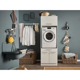 laundreezy Waschmaschinenschrank 67,5 x 200 x 67,5 cm Weiß Metall