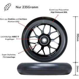 Fantic26 Spy7 Stunt-Scooter Rolle 110mm Abec11 Blau /Pu Blau