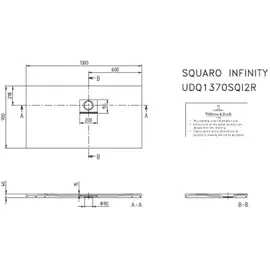 Villeroy & Boch Squaro Infinity 130x70x4cm, st w, Eck-Einbau re gg Wand