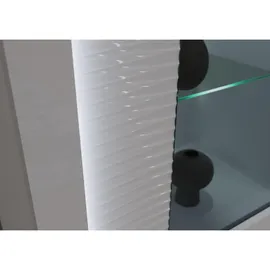 inn.furn Vitrine, Weiß, Hochglanz, 60 cm, mit Soft-Close Sunroof