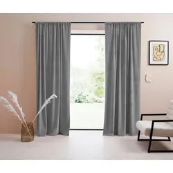 Vorhang »Samt Ladina«, (1 St.), blickdicht, gewebt, verschiedene Größen, 1 Stück, Bestseller, 10947443-2 grau