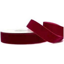 Creativery 25mm Samtband 5m Schleifenband Geschenkband Borten Stoffband Weinrot / Bordeaux