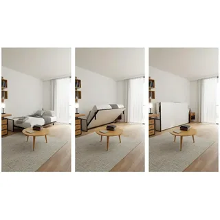 WallBedKing Schrankbett, Schwarz, Metall, Rechteckig,Rechteckig, 190x120 cm, Schlafzimmer, Betten, Klappbetten