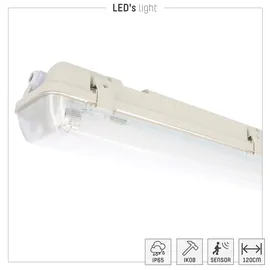 LED's light LED-Unterbauleuchte 2 x 14 W mit Sensor 200,m 4000 K 120 cm Grau