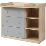 [en.casa] Beldinupp mit Wickelauflage 93x110x55 cm Eicheoptik/Grau