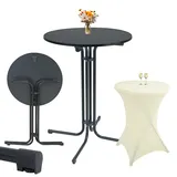 Trutzholm Stehtisch klappbar Ø 80 cm Anthrazit/Beige