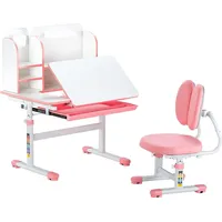 Vevor Kinderschreibtisch mit Stuhl höhenverstellbar 54-73 cm MDF rosa