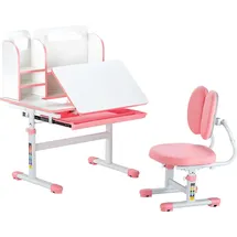 Vevor Kinderschreibtisch mit Stuhl höhenverstellbar 54-73 cm MDF rosa