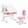 Vevor Kinderschreibtisch mit Stuhl höhenverstellbar 54-73 cm MDF rosa