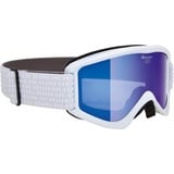 Alpina Sports Unisex – Erwachsene Smash 2.0 Skibrille, weiß, Scheibe: MIRROR blue (S3))