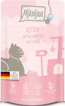 Katzen - Nassfutter MJAMJAM Cat Kitten Huhn & Lachsöl