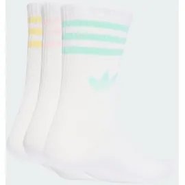 adidas 3-Streifen Crew Socken 3-Paar Weiß/Clear Pink/Clear Mint/Almost Gelb S
