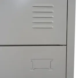 Mendler Schließfach HWC-G88, Schließfachschrank Wertfachschrank Spind, Metall 185x38x45cm grau