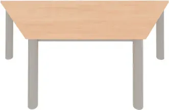Trapeztisch 200 x 100 cm, Standfüsse Rundrohr 40 x 2 mm
