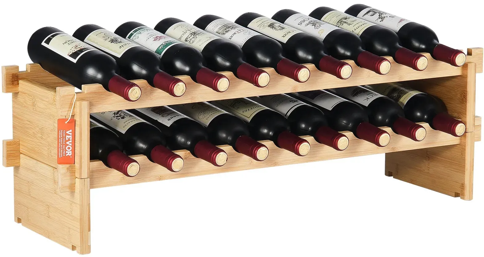 VEVOR Weinregal Flaschenregal Weinschrank Flaschenständer 18 Flaschen 2-stufig