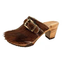 woody Damen Claudia Clog, Fell Natur, 39 EU