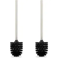 Relaxdays Toilettenbürsten, 2er Set, WC, Ersatz, Abnehmbarer Bürstenkopf, Klobürste ohne Halter, HxD: 36 x 8 cm, schwarz
