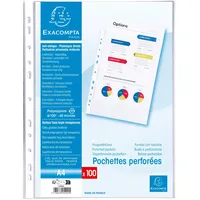 Exacompta 10x Pack 100 Prospekthüllen A4, glattem PP 60μ,