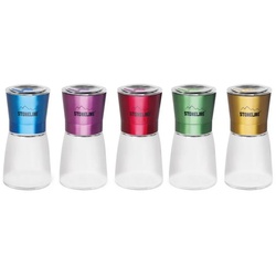 STONELINE Kochbesteck-Set Salz- / Pfeffermühlen-Set, 5-tlg., mit verstellbarem Keramikmahlwerk (5-tlg) bunt