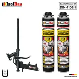 Brandschutzschaum B1 Bauschaum 2 x 750ml Montageschaum Pistolenschaum Pistole