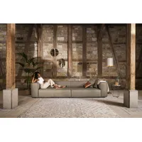 4-Sitzer W.SCHILLIG "around-the-block", braun (stone z59), B:300cm H:66cm T:104cm, Longlife Xtra-Leder Z59: Glattleder mit modischer Prägung. Hautstärke 0, 9 - 1, 1 mm, Sofas, mit eleganter Biese, mit Federkern