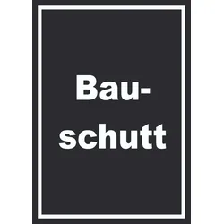 HB-Druck Bauschutt Mülltrennung Schild mit Text hochkant A1 Rückseite selbstklebend