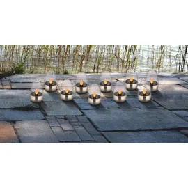 AMBIA GARDEN Solarleuchte Kunststoff D/H ca. 6,10x8,80 10er Set grau