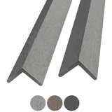 Montafox Terrassendielen 5 Stück WPC Abschlussleisten für Terrassendielen L-Leiste 190 cm grau 190 cm