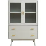 [en.casa] Vitrinenschrank Susa 120 x 80 x 40 cm BEIGE