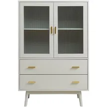 [en.casa] Vitrinenschrank Susa 120 x 80 x 40 cm BEIGE