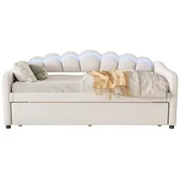 Odikalo Schlafsofa Daybett Tagesbett ausziehbarem Fernbedienung 90x200cm (Ohne Matratze) beige
