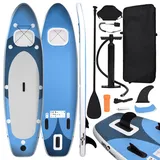 vidaXL SUP-Board-Set Aufblasbar Blau 300x76x10 cm