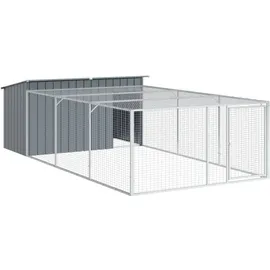vidaXL Hundehütte mit Dach Anthrazit 153x91x110 cm Verzinkter Stahl