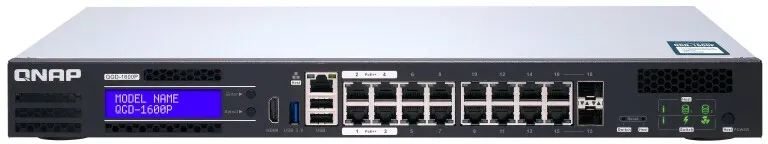QNAP QGD-1600P Managed Gigabit Ethernet (10/100/1000) Power over Ethernet (PoE) ...