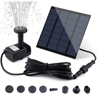 Solar Vogelbrunnen Mit Getrenntem Solarpanel, Solar Wasserpumpe Set, 3 m Kabel, 5 Sprühdüsen, Ideal Für Kleine Außen Fischteiche, Garten, Hof, Vogelbad Und Aquarium