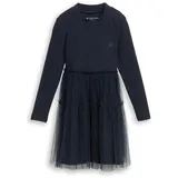 Tom Tailor Mädchen Mini-Kleid mit Tüllrock, blau, Uni, Gr. 104/110
