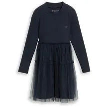 Tom Tailor Mädchen Mini-Kleid mit Tüllrock, blau, Uni, Gr. 104/110
