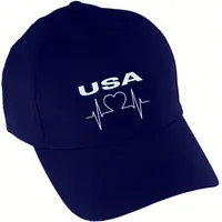 Multifanshop Baseballcap - USA - Herzschlag - Druck weiß
