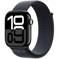 Apple Watch Series 10 GPS 46 mm Aluminiumgehäuse diamantschwarz Sport Loop tinte