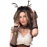 NET TOYS Stilvolles Steampunk-Set mit Spitze - Braun-Gold - Elegantes Damen-Kostüm-Zubehör Halsband & Manschetten (ohne Netzstulpen) - Wie geschaffen für Fasching & Kostümfest