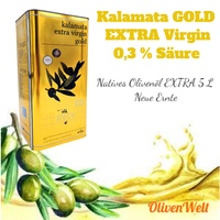 Kalamata GOLD Extra Virgin Natives Olivenöl 5 liter 0,3% Säure aus Griechenland
