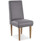 CAVADORE Esszimmerstuhl Kira, Polsterstuhl für Küche, Esszimmer oder Wohnküche in Büffellederoptik, Passend zur Küchengarnitur Kira, 48 x 103 x 62, Mikrofaser: hellgrau