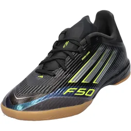 adidas F50 League Indoor Football Boots, Core Black/Iron Met./Lemon / 48
