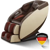 WELCON Prestige II 3D Massagesessel elektrisch Braun-Beige – Zero Gravity Relaxsessel mit Wärmefunktion, 6 Automatikprogrammen & Ganzkörpermassage